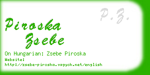 piroska zsebe business card